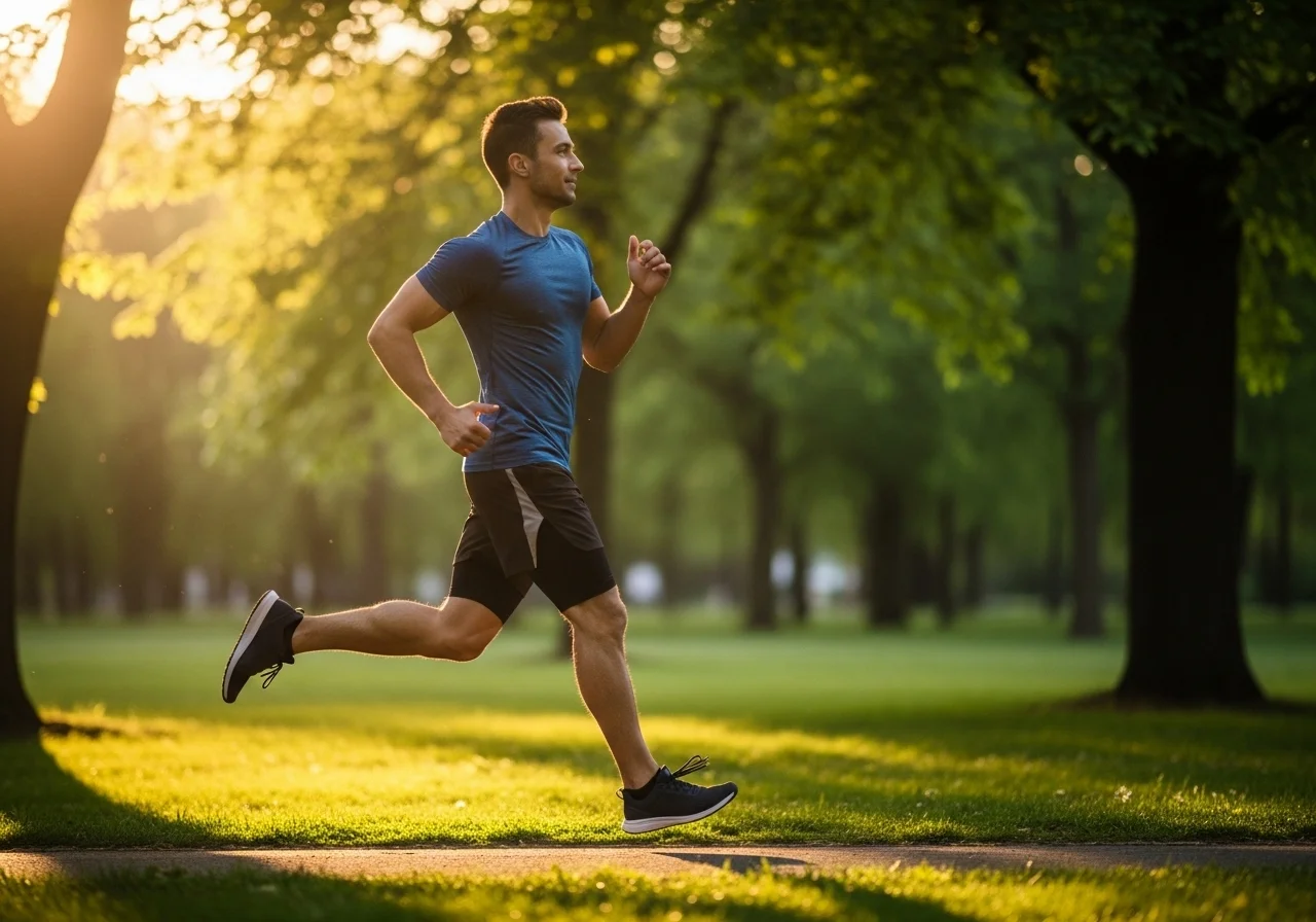 Person exercising outdoors, staying active on keto