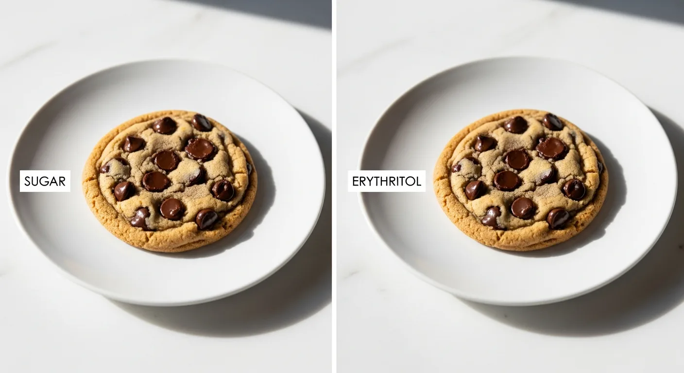 Side by side comparison of keto desserts made with sugar vs keto sweeteners