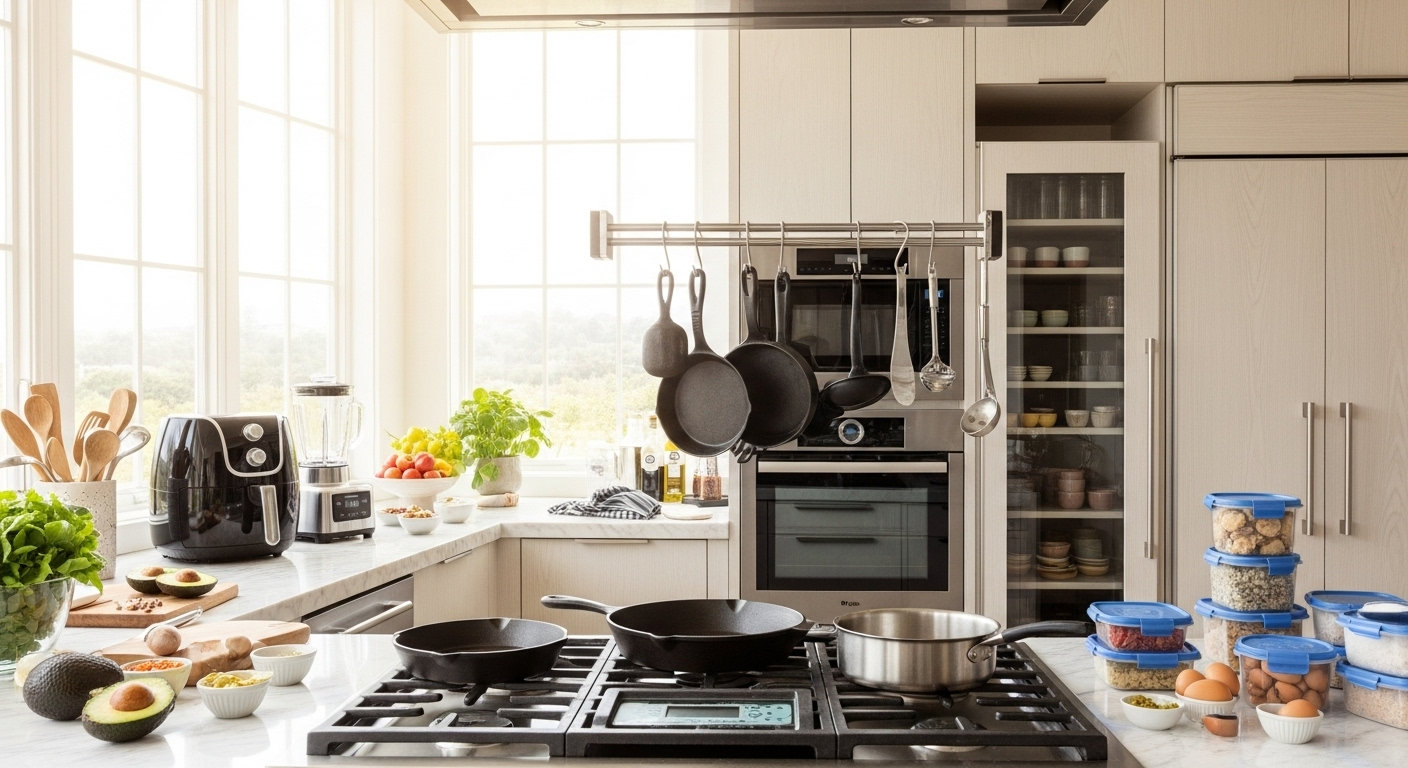 Modern keto kitchen setup with appliances