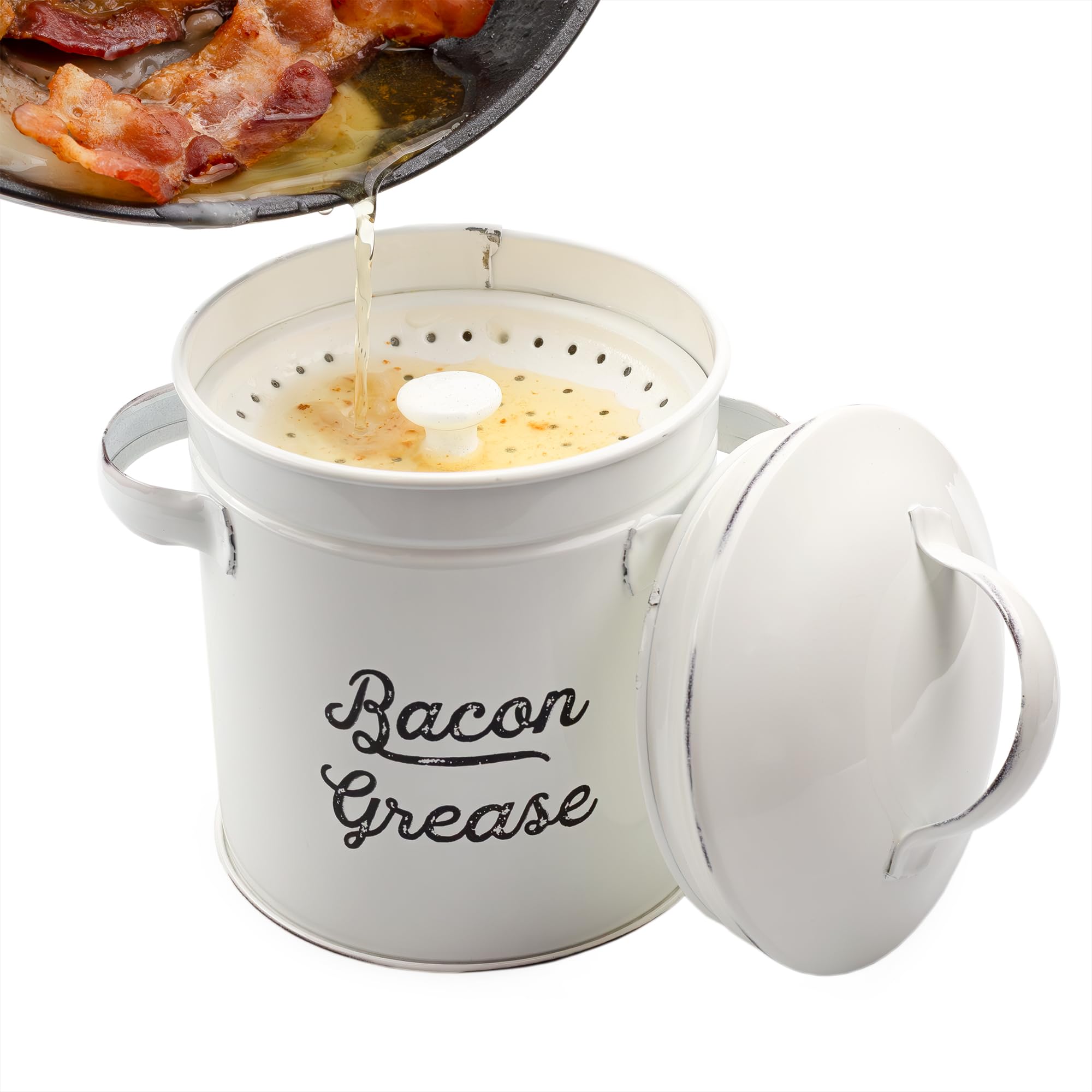 AuldHome Design Grease Container - Keto-Friendly Bacon Fat Can